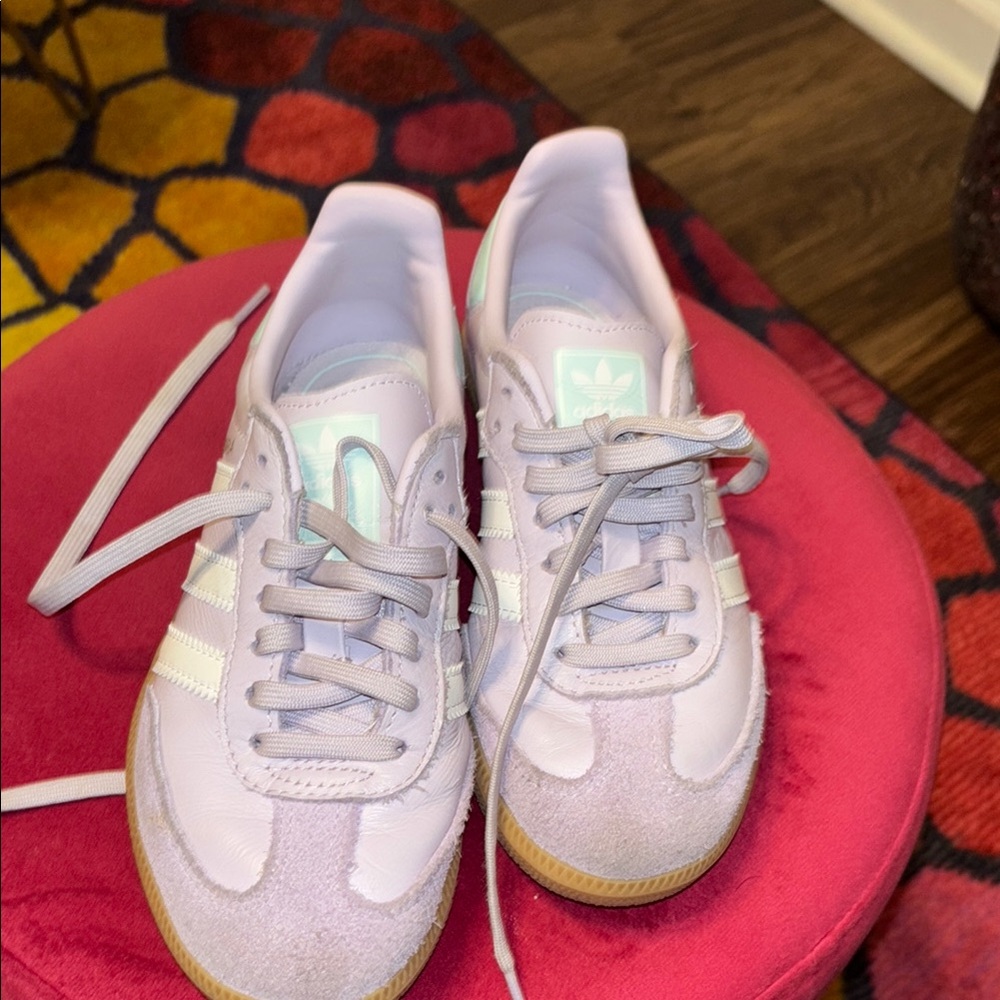 Adidas girls White and lavender Sneakers